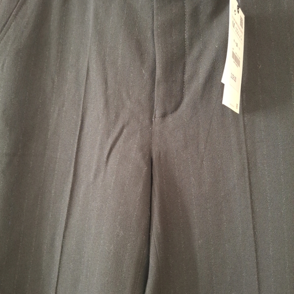 Zara NWT Into The Classics Black Hidden Pinstripe Straight Leg Trouser Pants M - Picture 7 of 15